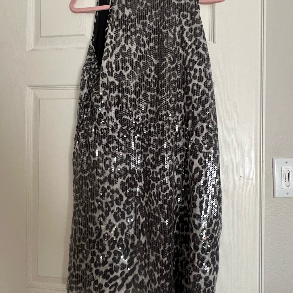 Rodarte for Target Black and Gray Leopard Sequin Midi Dress